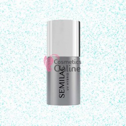 Top Coat Semilac cu sclipici No Wipe T18 Sparkling Blue 7ml